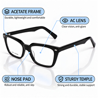 Lbashades 33324 Montures Optiques en Acétate Faites à la Main de Qualité Supérieure Unisexe Vente en Gros Mode Petite Monture de Lunettes de Luxe Œil de Chat Logo Personnalisé