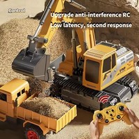 Excavadora de Aleación con Control Remoto, 9 Canales, Camión con Rociador, Juguetes de Excavadora RC 2.4G para Niños, Juguetes de Camiones de Construcción
