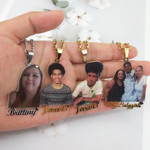 Collar con foto personalizada y foto de la familia, colgante con espejo acrílico con foto personalizada, imagen, regalo de joyería, retrato con nombre - Product Image 5