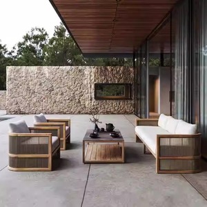 Sofá moderno para exteriores junto a la piscina, Material de madera, ocio, teca, Patio <span class=keywords><strong>General</strong></span>, sala de estar, muebles de interior, patio, balcón, sillas - Product Image 1