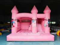 Château gonflable rose pastel de qualité commerciale pour enfants