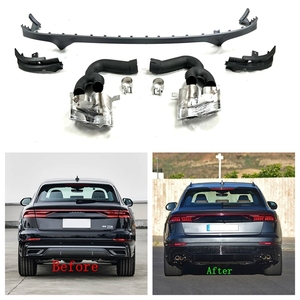 Difusor trasero estilo <span class=keywords><strong>SQ8</strong></span> con tubos de escape, compatible con <span class=keywords><strong>Audi</strong></span> Q8 PP, piezas de ajuste automático, <span class=keywords><strong>precio</strong></span> de fábrica - Product Image 1