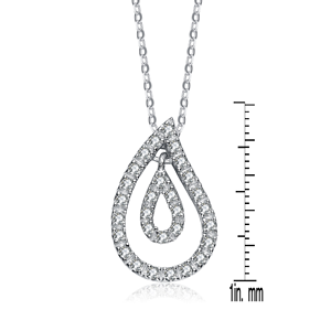 TD Collette Z argento Sterling ciondolo a goccia con bianco zirconi collana alla moda - Product Image 3
