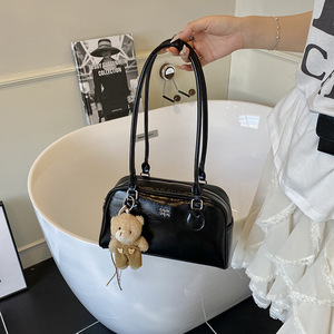 Sac à <span class=keywords><strong>bandoulière</strong></span> élégant pour <span class=keywords><strong>femme</strong></span> en similicuir souple à motif pierre, avec fermeture éclair et <span class=keywords><strong>bandoulière</strong></span> portable, sac à main tendance - Product Image 2