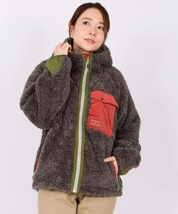 Veste d'hiver en polaire longue vintage pour femmes avec fermeture à glissière tissée et poche à motif solide vêtements d'automne - Product Image 3