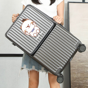 Valise cabine 20 pouces avec serrure à combinaison, ouverture frontale, roues pivotantes pour hommes, voyages de loisirs, couleur unie, couleurs macaron - Product Image 4