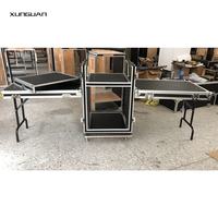 Flight case professionnel en aluminium GEHUA à trois portes et double couche 6U/8U/10U/12U/14U/16U/18U+4U pour microphone, mixeur et amplificateur