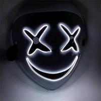Masque de lumière LED en PVC de haute qualité Accessoires de costumes de conception unique pour les fêtes d'halloween Masque de maquillage dominant