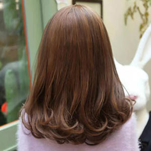 วิกผมสังเคราะห์แบบไหมด้านสไตล์เกาหลีแบบใหม่สำหรับผู้หญิง ผมสั้น<span class=keywords><strong>ทรง</strong></span>บ๊อบ ผม<span class=keywords><strong>ยาว</strong></span>ปานกลางแบบลอน มี<span class=keywords><strong>หน้าม้า</strong></span> - Product Image 4