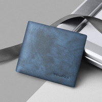 Dompet kulit pendek kasual pria terlaris tempat kartu Fashion indah Logo kustom kulit asli hadiah perjalanan sederhana