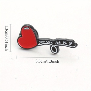 Độc đáo tình yêu trái tim bóng hình dạng Trâm pin, 'bạn có thể để cho nó đi' lời bài hát được thiết kế Phụ kiện cho trang phục hàng ngày của phụ nữ - Product Image 4