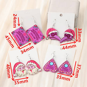 1 par de pendientes de gota de Navidad acrílico creativo Santa Claus <span class=keywords><strong>OUIJA</strong></span> para mujer niña vacaciones regalo de cumpleaños - Product Image 6