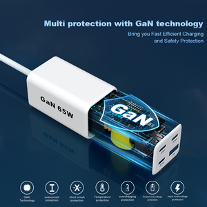 Estación de Carga Rápida de 4 Puertos, <span class=keywords><strong>Cargador</strong></span> Gan de 65 W, USB C Universal, Portátil, para Viajes, Teléfono Móvil, KC PD, <span class=keywords><strong>Cargador</strong></span> Rápido de Pared de 65 W, Tipo C - Product Image 4