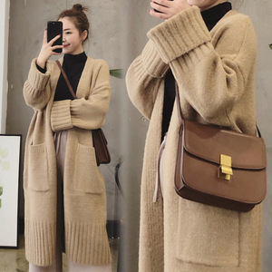 Nouveau Cardigan Long d'Automne-Hiver pour Femme, Manteau Ample en Maille Épaisse et Élégante avec Poches Décontractées, Respirant, Style Streetwear - Product Image 1