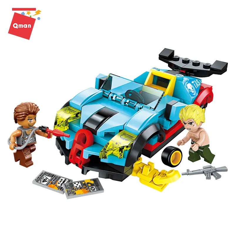 QMAN Lapisan Supercar Mainan Blok Bangunan Mainan Mobil untuk Anak Laki-laki