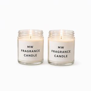 Bougie parfumée minimaliste en verre blanc, à mèche unique, cylindrique, pour aromathérapie - Product Image 1
