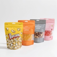 Sachets d'emballage pour snacks, pochettes verticales avec fenêtre, refermables à fermeture éclair, imprimées en héliogravure, qualité alimentaire pour chewing-gum et aliments en conserve
