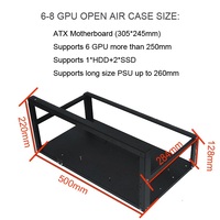 Boîtier pour ordinateur gamer en aluminium 6/8, tour de pc portable pour carte graphique à Air ouvert