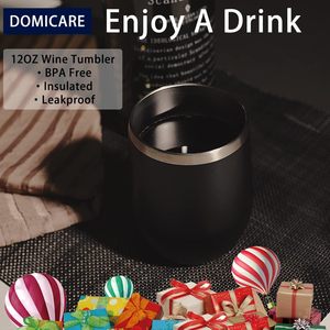 Gobelet à vin en acier inoxydable en gros avec couvercle, ensemble de tasses isothermes personnalisées, tasses à café de voyage de 12 oz, lot de 1, noir - Product Image 5