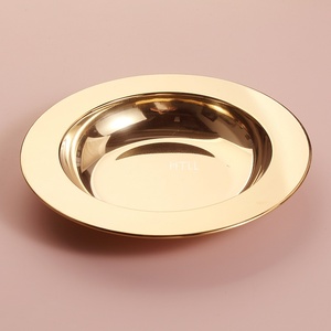 Grand plat de service moderne en acier inoxydable doré, écologique, à bord large et profond, <span class=keywords><strong>grande</strong></span> capacité, pour spaghetti, fruits et salades - Product Image 5