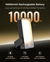 Lampu Sensor Gerak Luar Ruangan, Lampu Luar Ruangan Bertenaga Baterai 10000mAh Isi Ulang 600 Lumen dengan 3 Mode, 3 Suhu Warna