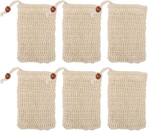 Soap Bag Soap Saver Pouch Handmade Natural Exfoliating <b>Body</b> Oval Simple - Product Image 1