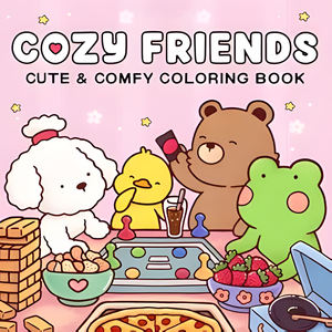 كتاب تلوين كوزي كيوتيس مخصص بالجملة بتصميم حيوانات كرتونية وغلاف ناعم للمشترين التجاريين منتج فني مخصص - Product Image 2