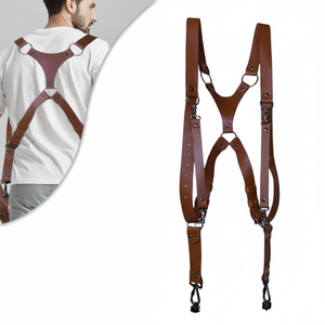 Correas de cuero sintético artísticas vintage para cámara réflex digital, accesorios de fotografía de doble hombro - Product Image 1