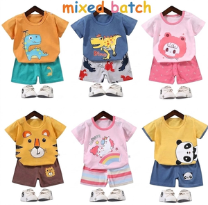 Lote de Ropa para Bebés al por Mayor, Conjuntos de Colores Variados, Manga Raglán, Estampado Animal, Ropa de Verano para Bebés, Mercado Africano - Product Image 1