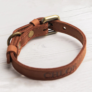 <span class=keywords><strong>Collar</strong></span> de gato de cuero hecho a mano, etiqueta de nombre personalizada Premium, <span class=keywords><strong>Collar</strong></span> suave duradero para interior y exterior, <span class=keywords><strong>Collar</strong></span> de entrenamiento para mascotas caninas - Product Image 5