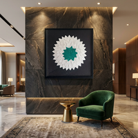 Décoration Murale en Papier 3D Personnalisée en Forme de Feuille de Ginkgo, Cadre d'Ombre, Décoration Murale Écologique, Peinture en Relief Texturée pour Hôtel et Maison