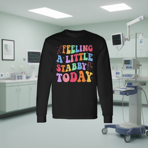 Je me sens un peu excité aujourd'hui, t-shirt à manches longues, col rond, imprimé numérique, unisexe, pour adultes - Product Image 3