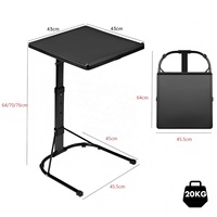 Table d'appoint pliable portable, hauteur et angle réglables, forme en C, 3 hauteurs, mobilier d'extérieur pour pique-nique, camping, utilisation en intérieur, PP, métal