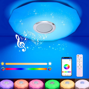 Décoration moderne pour la maison, simplicité, acrylique, RGB, musique, application intelligente, télécommande, éclairage LED rond pour plafond - Product Image 2