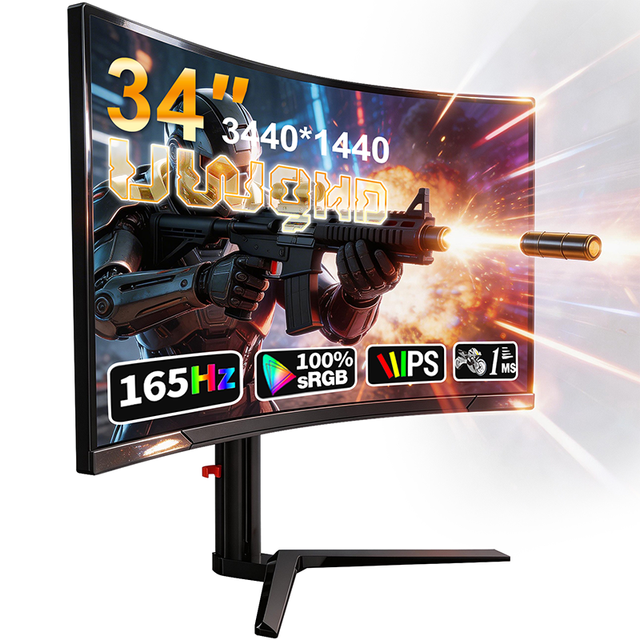 27 32 34 Inch Curved Gaming Monitor 60Hz 165Hz 2k/4k WQHD IPS 1ms Response Time 100% SRGB Computer Monitor