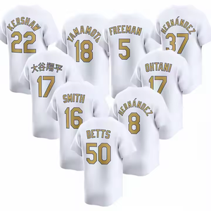 Camiseta de béisbol cosida de colección de oro nuevo 2025 5 <span class=keywords><strong>Freddie</strong></span> Freeman 50 Mookie Betts 17 Shohei Ohtani 18 Yoshinobu Yamamoto - Product Image 4