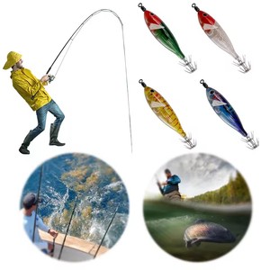 8cm 5.6g Laser Lumineux Calmar Jig Flottant Horizontal Bois Crevettes Egi Leurre Appâts Pieuvre Seiche Appâts De Pêche - Product Image 6