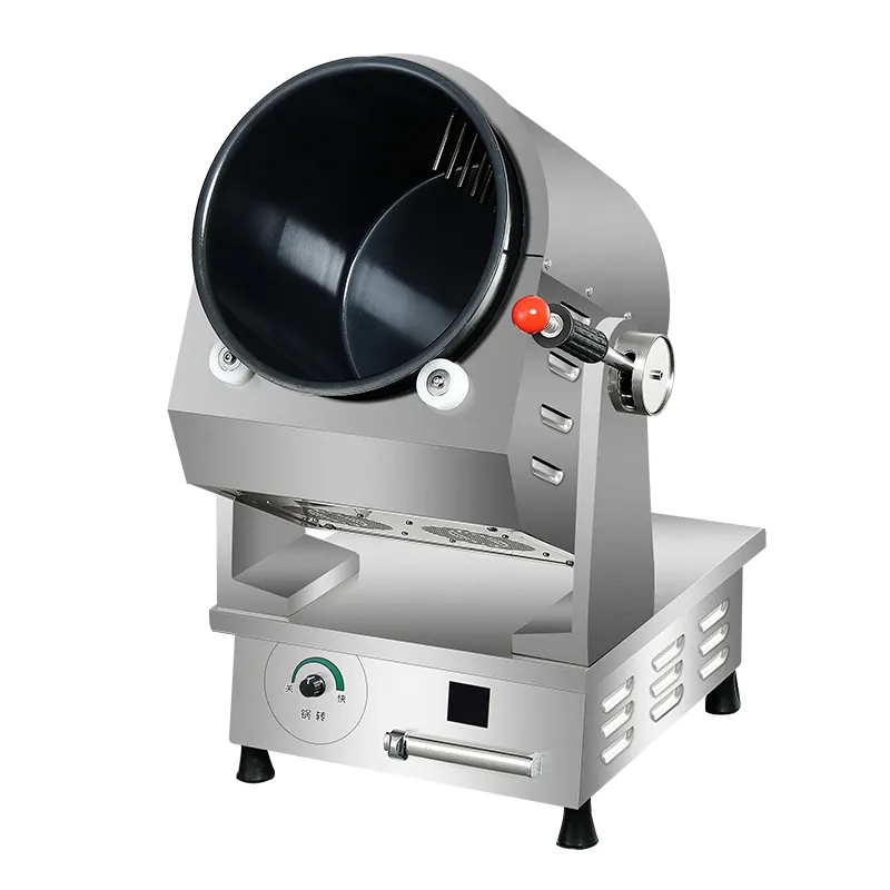 In-akıllı ticari otomatik pişirme makinesi mutfak pot döndür davul stir fry elektrikli robot fritöz şef en wok akıllı