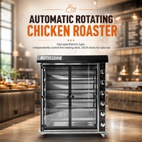 Machine à rôtir le poulet ITOP en acier inoxydable, électrique/gaz, avec 3/6/9 broches, fours à rôtir le poulet