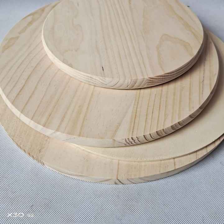 Natural Wood Round Plaque Clock Accessories Wood Clock Surface with Prefabricated Hole Multiple Shaped/Size Timber Circle Panel