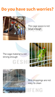 30*22*38cm coloré personnalisé perroquet canari gros oiseau élevage nid Cage cage à oiseaux