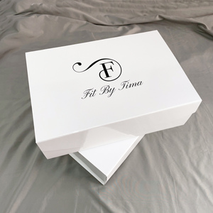 Minimalist White Foldable Magnetic Gift Box, Custom Script Logo Collapsible Magnet Closure Rigid Box For Underwear Skincare Gift - Product Image 3