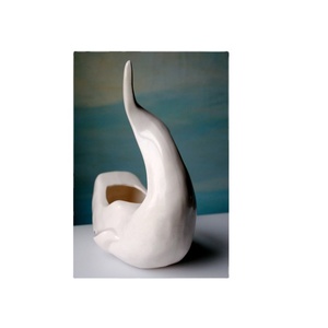 Jardinière de <span class=keywords><strong>baleine</strong></span> en céramique blanche, <span class=keywords><strong>Pot</strong></span> de fleur Vintage en porcelaine, vente en gros - Product Image 2