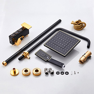 Ensemble <span class=keywords><strong>de</strong></span> douche 4 en <span class=keywords><strong>1</strong></span> Space Aluminium Black Gold Space Aluminium Hot and Cold avec <span class=keywords><strong>robinet</strong></span> Bidet Pomme <span class=keywords><strong>de</strong></span> douche à effet pluie - Product Image 6