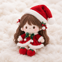 Poupée en peluche personnalisée en forme de fille en robe rouge de Noël, jouet en peluche doux pour la décoration de magasin et les cadeaux de fêtes