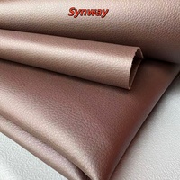 Kulit PU Mikrofiber Litchi Grain 1.2mm Ramah Lingkungan Tidak Beracun Bernapas Tahan Air Tahan Aus untuk Interior Mobil Sofa