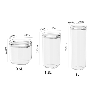 Stackable silicone-kín nhựa trong suốt Pet lưu trữ Jar tủ lạnh lưu trữ box với nắp có thể nhìn thấy thực phẩm lưu trữ container - Product Image 5