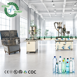 Usine d'embouteillage d'eau minérale semi-automatique à faible investissement, 500 BPH, 12 têtes, complète avec traitement d'eau par osmose inverse, pour bouteilles en plastique de 0,1 à 2 L - Product Image 1