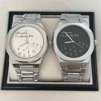 Montre à quartz pour homme, lunette octogonale, cadran créatif avec citations, bracelet en acier inoxydable, montre-bracelet unique, tendance et décontractée