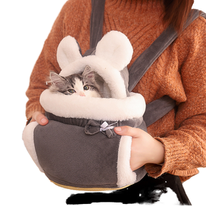 حقيبة ظهر قطة داخلية لطيفة على طراز الرياح الكوري الياباني بوليستر إغلاق بسوستة ميزة حيوان واحد من نوعه - Product Image 1